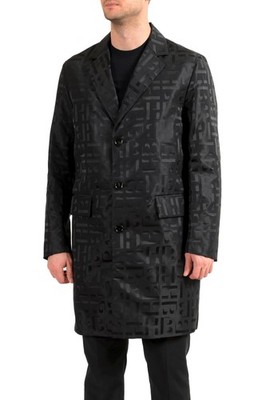 Hugo Boss Men's ''Sasha2'' Black Slim Fit Button Down Coat US S IT 48