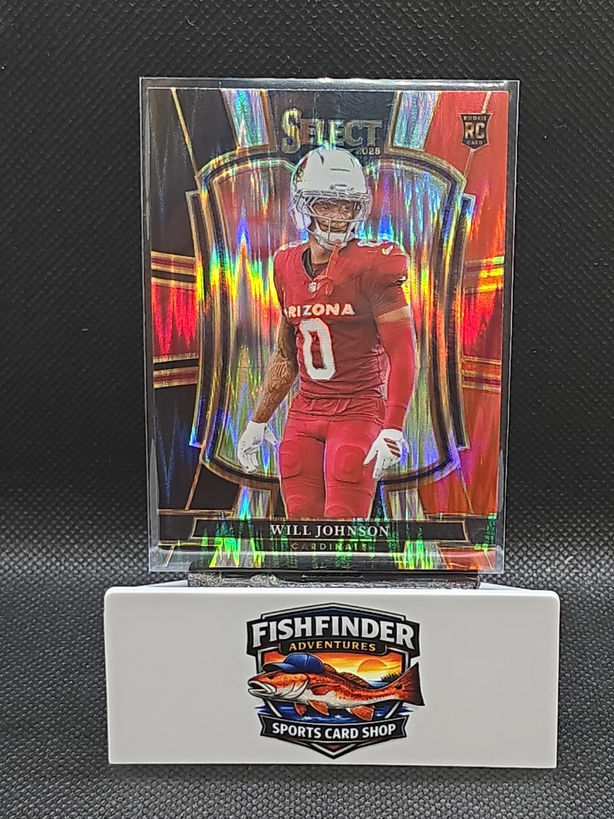 2025 Select Will Johnson Premier Level Prizm Black and Red Shock (RC) #122