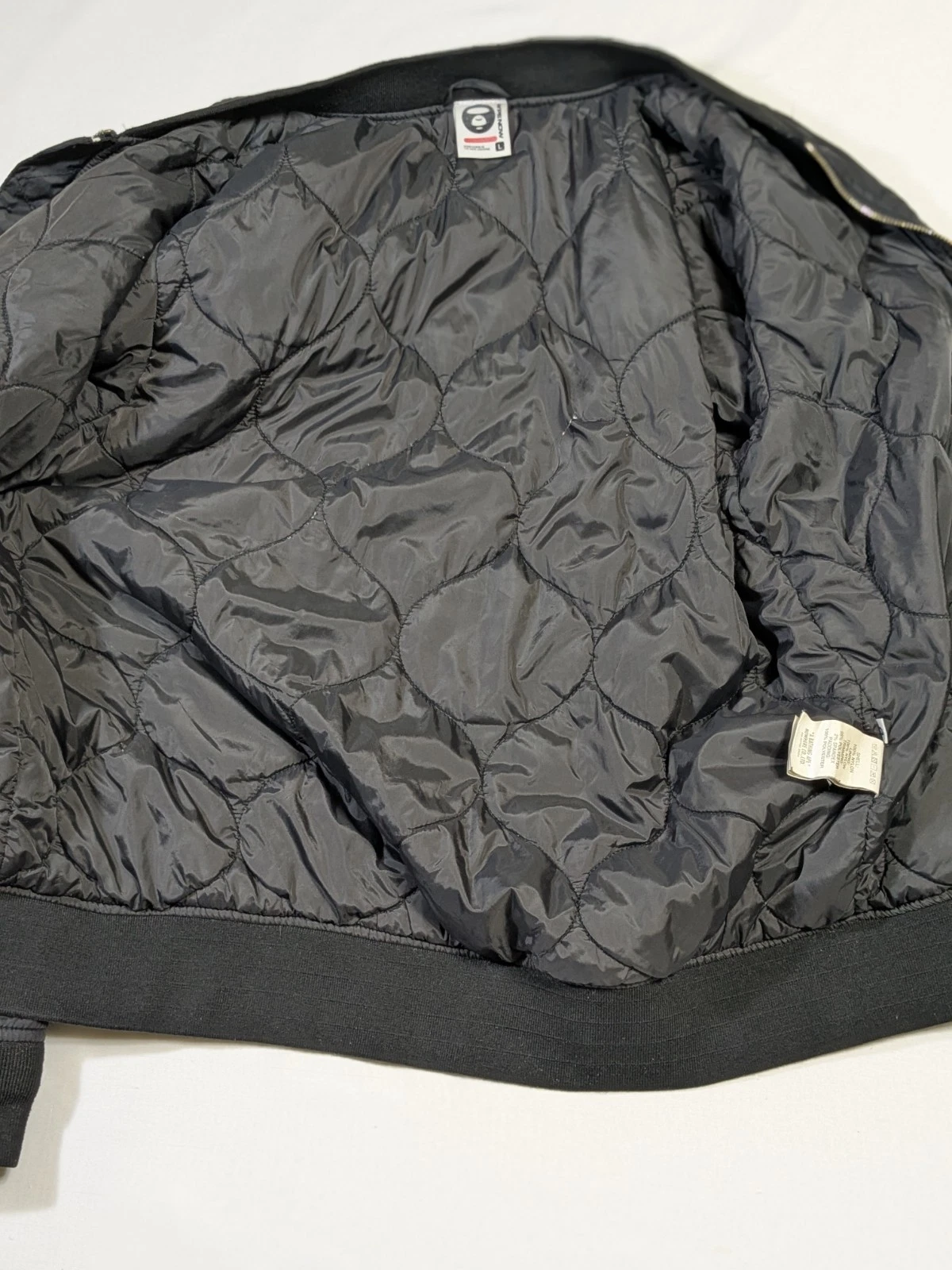 Aape By A Bathing Ape Bape Bomber Jacket  Large Woobie Lined Streetwear Distress image 8