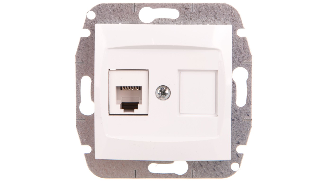Carla Telephone Jack Single RJ11 White 1750-10