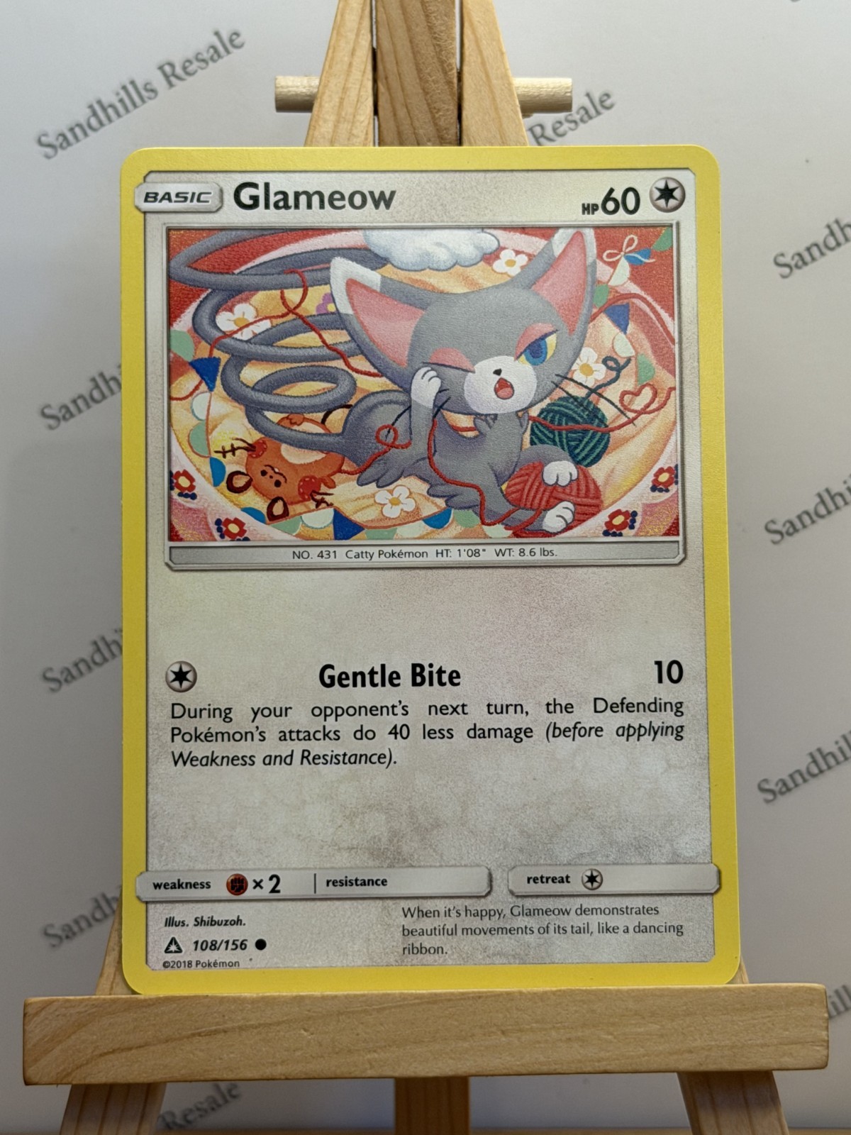 Pokemon TCG * Glameow * 108/156 * Ultra Prism * Common * Regular * 2018