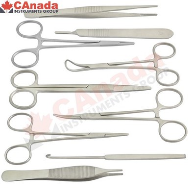 9Pcs Small Animals Surgery Tools Set Surgical Needle Holder Forceps & Tweezers