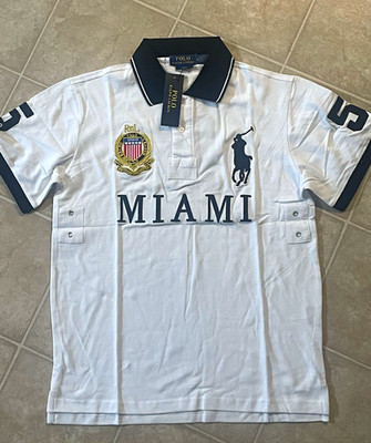 & Other Stories Men's White Graphic Logo Polo Shirt M 100% Cotton Embroidered