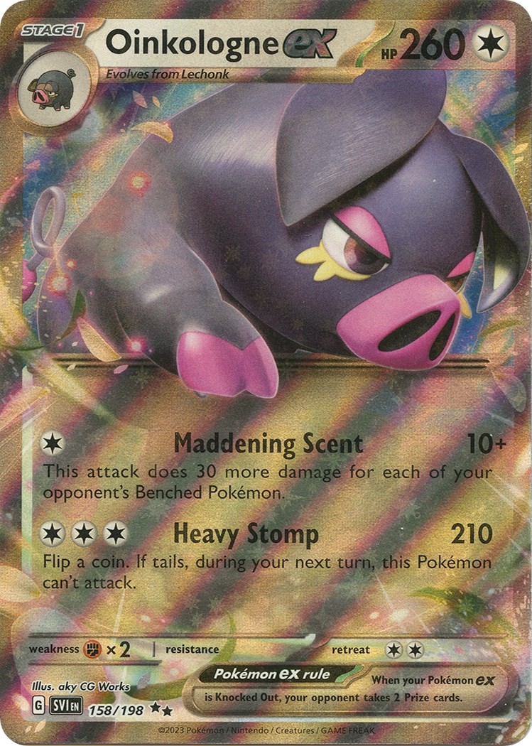 Oinkologne ex Holofoil 158/198 Scarlet & Violet Base Set Pokemon Double Rare