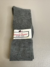 Vintage Bonnie Doon Knee Hi Socks Knee High Featherpuff Gray Sz 9-11 NOS