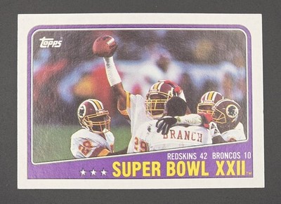 Washington Redskins - 1988 Topps Football Super Bowl XXII - Washington Redskins