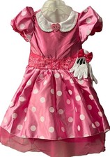 Disney Minnie Mouse Pink Polka Dot Costume Dress Girls Size 5-6 NWT