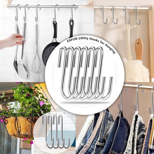 30 Stück Schwerlast S Haken Pfanne Topf Halter Rack S/Rund/30 Stück, Silber  - Bild 8 von 8