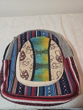 Hemp back pack Unisex - All Natural Handmade Bag Backpack Mushrooms 11x11x3