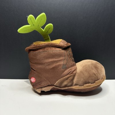 Disney Pixar Wall-E Brown Boot with Green Plant Stuffed Plush Toy 7'' HTF