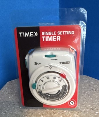 Timex Single Setting Timer Wall Switch, Plug-In, Manual Override, 15A, White