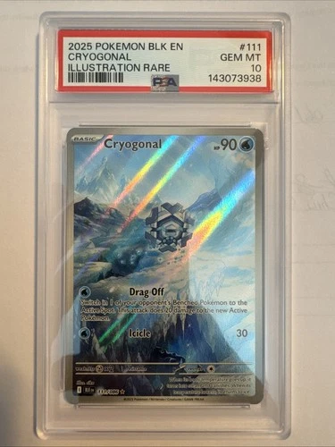 2025 POKEMON BLK EN-BLACK BOLT ILLUSTRATION RARE #111 CRYOGONAL PSA 9