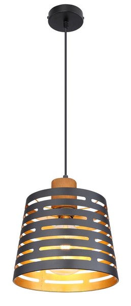 Globo H Ablona HäNgeleuchte Metall Schwarz Matt, 1X E27, 120 Cm, Rund, HöHenvers-image