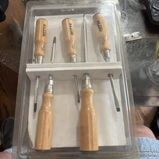 Vintage New Old Stock Witte 5 Pc Wood Handle Screwdriver Set WI620307 Germany