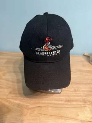 Kilauea Hawaii Strapback Hat Cap Black Embroidery Hawaiian Headwear VOLCANO - Image 1 of 4