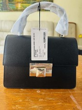 Furla Black Crossbody Bag with Gold Accents