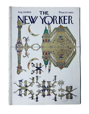The New Yorker Magazine August 29, 1964 Saul Steinberg Illustrated Cover