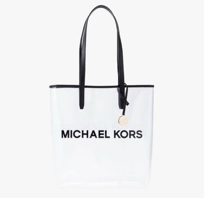 Michael Kors Clear Vinyl Large Tote Bag Shoulder Bag Signature