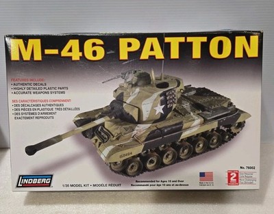 Lindberg 76002 1/35 Scale M-46 Patton Tank Plastic Model Kit - New Open Box