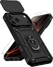 For Iphone 17 Pro Max Case, with Slide Camera Cover HD Screen Protector [Militar