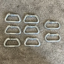 Lot Of 8 Omega USA Locking Carabiners W/  Screw Lock. D and O Shape KN 22 L 31 L