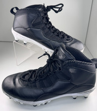Botines de fútbol Nike Air Jordan 10 TD Mid Retro NEGROS de cuero para hombre talla 10 USADOS