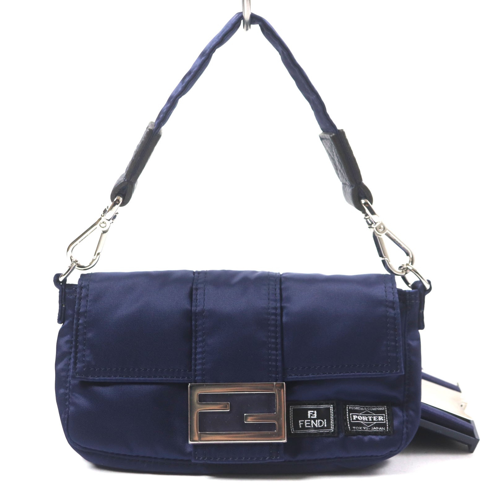 FENDI×PORTER Sling bag Bucket MiniPhoneCase Shoulder Bag 2WAY Navy Nylon 7AS138