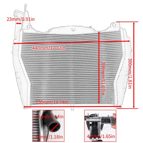 WOLFLINE Motorcycle All Aluminum Engine Cool Radiator For BMW S1000RR 2015-2018 - Picture 4 of 16