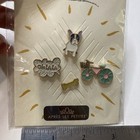 Lot of 4 Tiny Stories Enamel Lapel Pins Set Puppy Dog Bone Bicycle Bike Oh La La — photo 3
