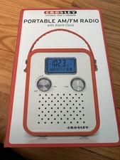 New Crosley Songbird Orange Portable AM/FM Alarm Clock Radio MiB Old Stock