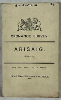 Vintage Ordnance Survey 3rd edition map in colour Scotland #61 Arisaig 1909