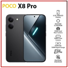 Xiaomi POCO X8 Pro 5G 8GB+512GB BLACK Dual SIM Unlocked Android Cell Phone