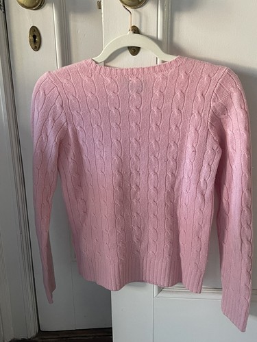 Polo Ralph Lauren Girl's 100% Cashmere, Pink Cable Knit Sweater, X-Large (16) - Picture 2 of 5