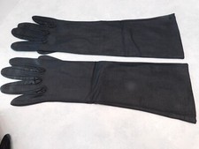  DESIGNER LADIES BLACK NYLON DRESS GLOVES FLEECE LINED SIZE 7.5