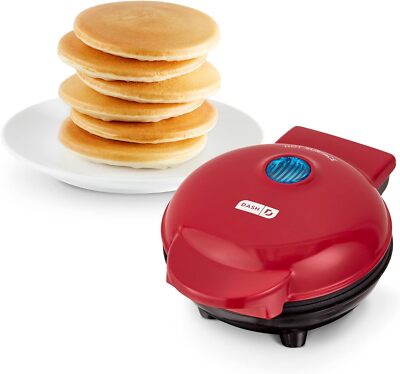 Dash DMS001RD Mini Maker Electric Round Griddle for Individual Pancakes,