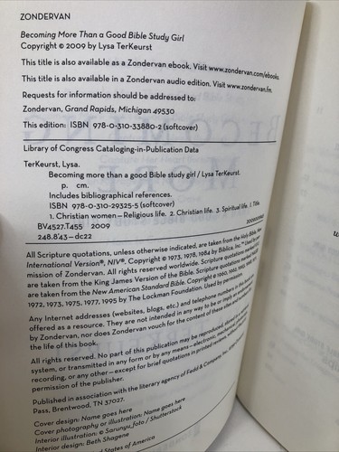 Becoming More Than a Good Bible Study Girl By Lysa TerKeurst Paperback EUC - Picture 5 of 5