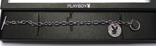 Playboy Bracelet Bunny Charm Silver Platinum Plated Swarovski Crystal Play Boy - Picture 2 of 12