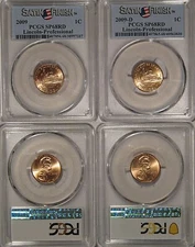 2009 P & D Lincoln Professional 1c Cent 2 Coin Set PCGS SP68RD Satin Finish