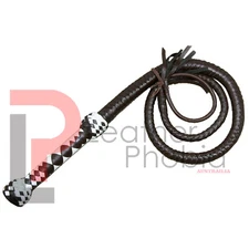 Cowhide Leather Bull Whip 4 Feet Long 12 Plait Bullwhip Heavy LoudCrack Sound