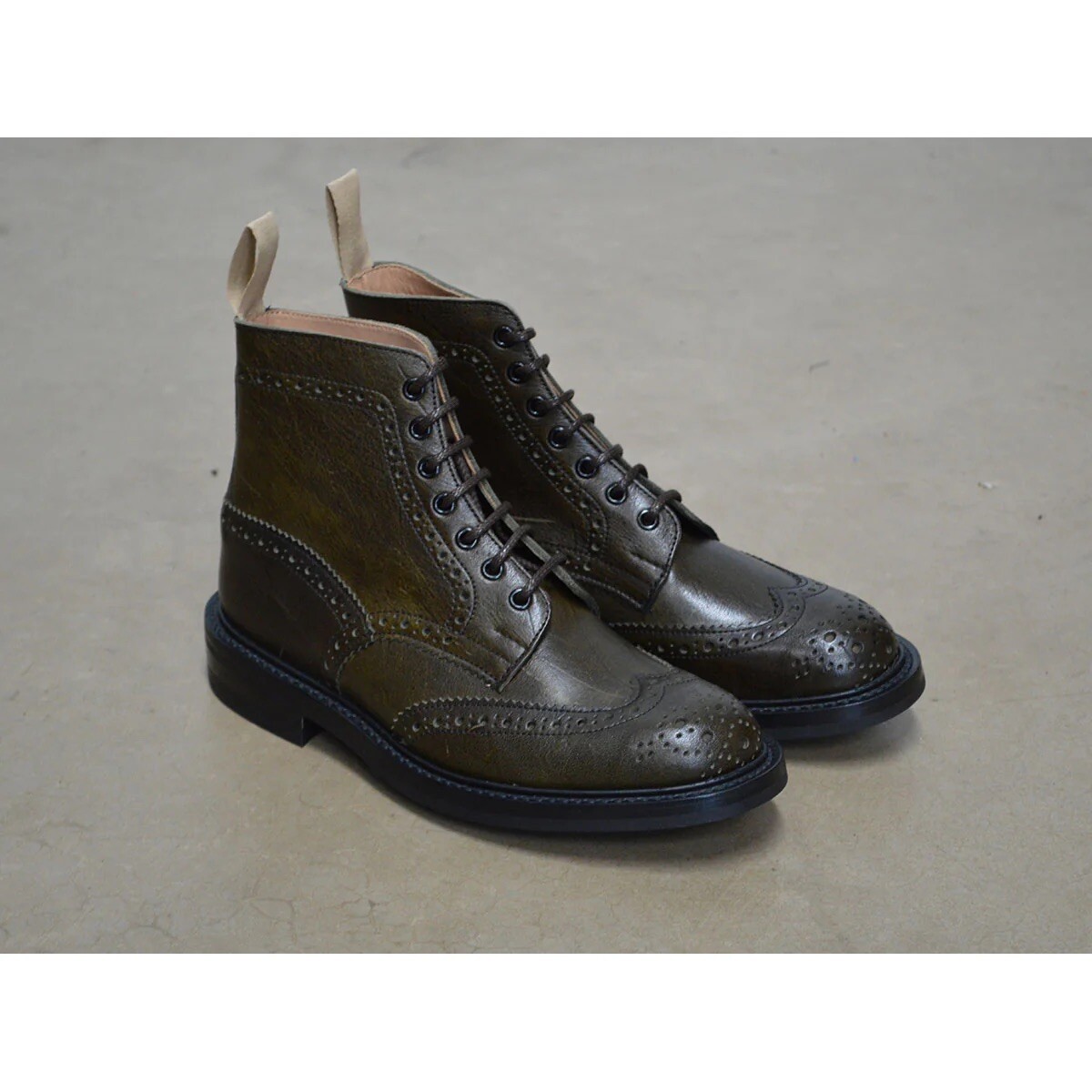 SAOLA Made In UK 11 US 10 UK Trickers STOW BOOT VERDE KUDU