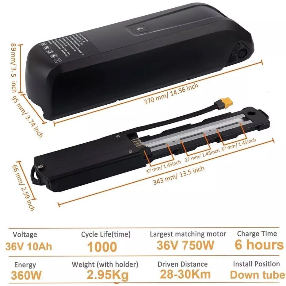 36V Hailong Lithium Ebike Battery Electric Bike Battery 5Pin For 200~1000W Motor