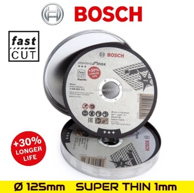 Bosch 125 mm Trennscheiben Edelstahl Inox Metall super dünn 1 mm 5'' Zoll Rad