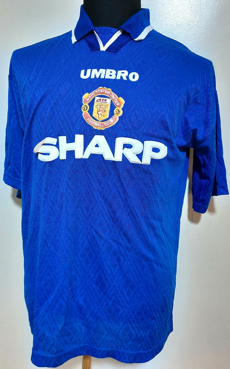 vtg Manchester United 90's blue jersey shirt Umbro L / XL vtg Manchester United 90's blue jersey shirt Umbro L / XL