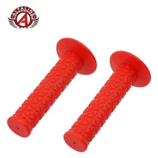 124MM LONG OLD-SCHOOL BMX TRIANGLE STYLE GRIPS RED.