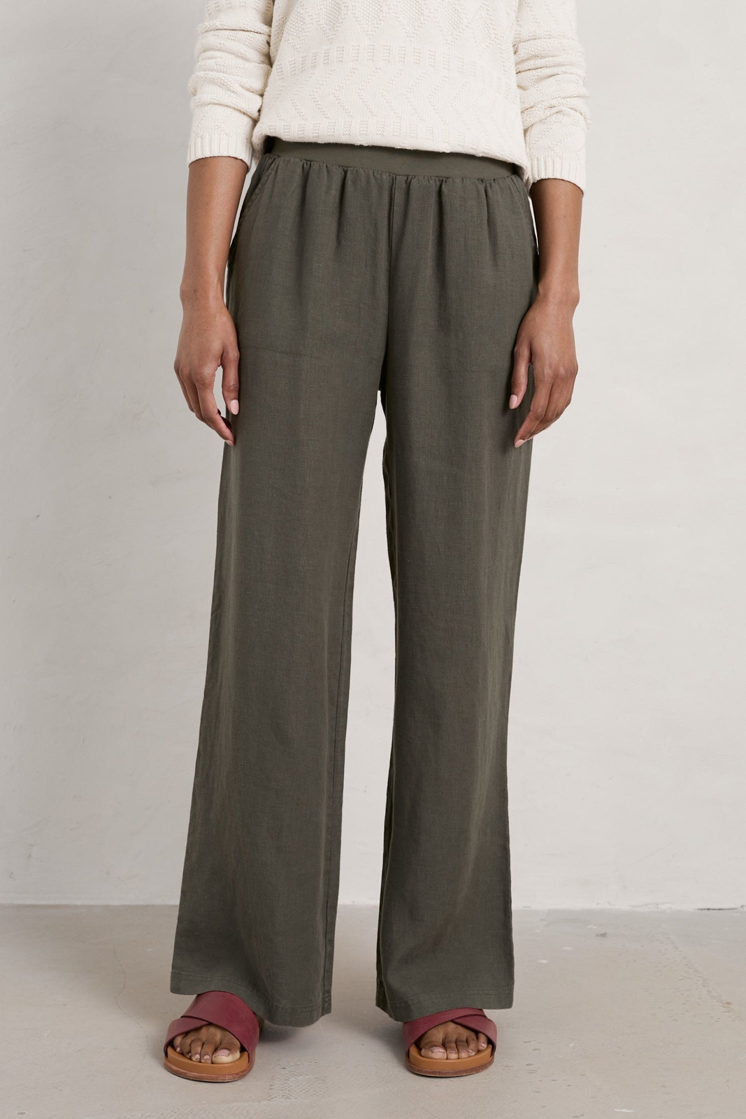 Seasalt Women's Trousers green Sea Rocket Wide Leg Linen Trousers Regular eBay