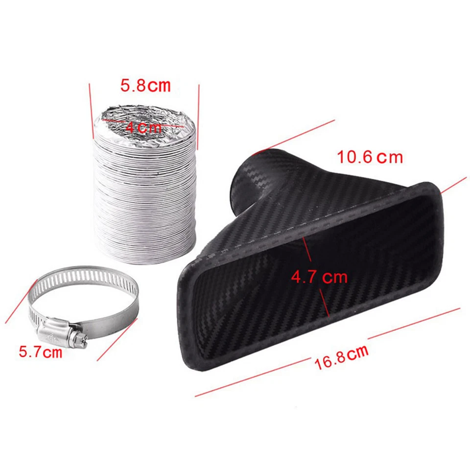 Kits de tubos de entrada de aire turbo con aspecto de fibra de carbono ABS para estilo de carreras de autos Foto 2 de 4