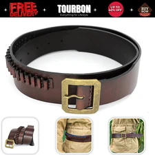 TOURBON Leather Bandoleer Gun Cartridges Belt Ammo Shells Holster .22 cal.17HMR