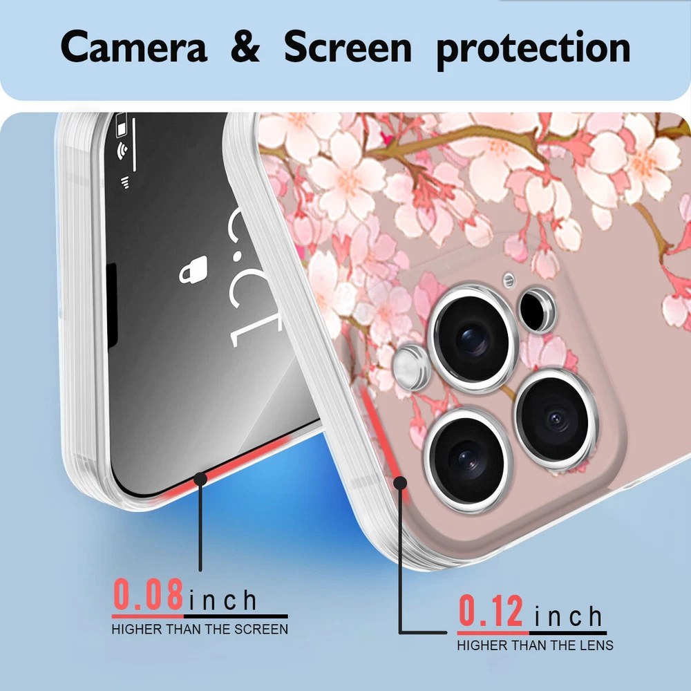 Floral TPU Phone Case for iPhone 15 16 Plus 14 13 12 11 XS Pro Max