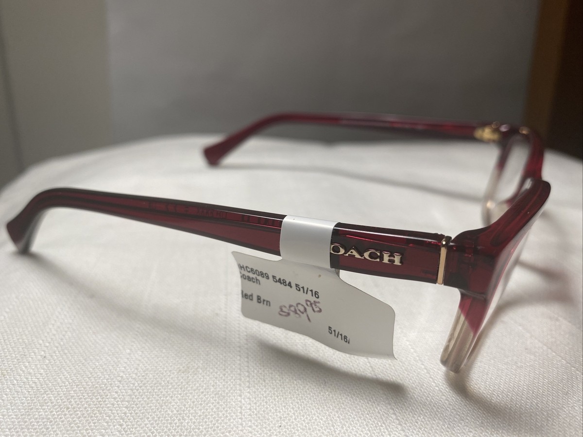 New Coach Eyeglasses Frames Red Sand Gradient Hc 6088 5484 