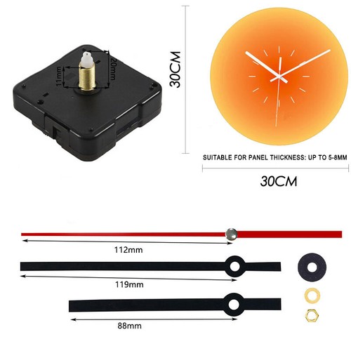 DIY Wall Quartz Clock Movement Mechanism.Replacement Tool Parts Hands Set Silent - Picture 13 of 37